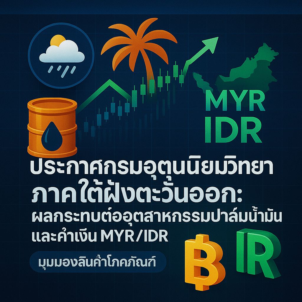 กรมอุตุนิยมวิทยาภาคใต้ประกาศเตือน! สภาพอากาศส่งผลกระทบปาล์มน้ำมันและค่าเงิน MYR/IDR