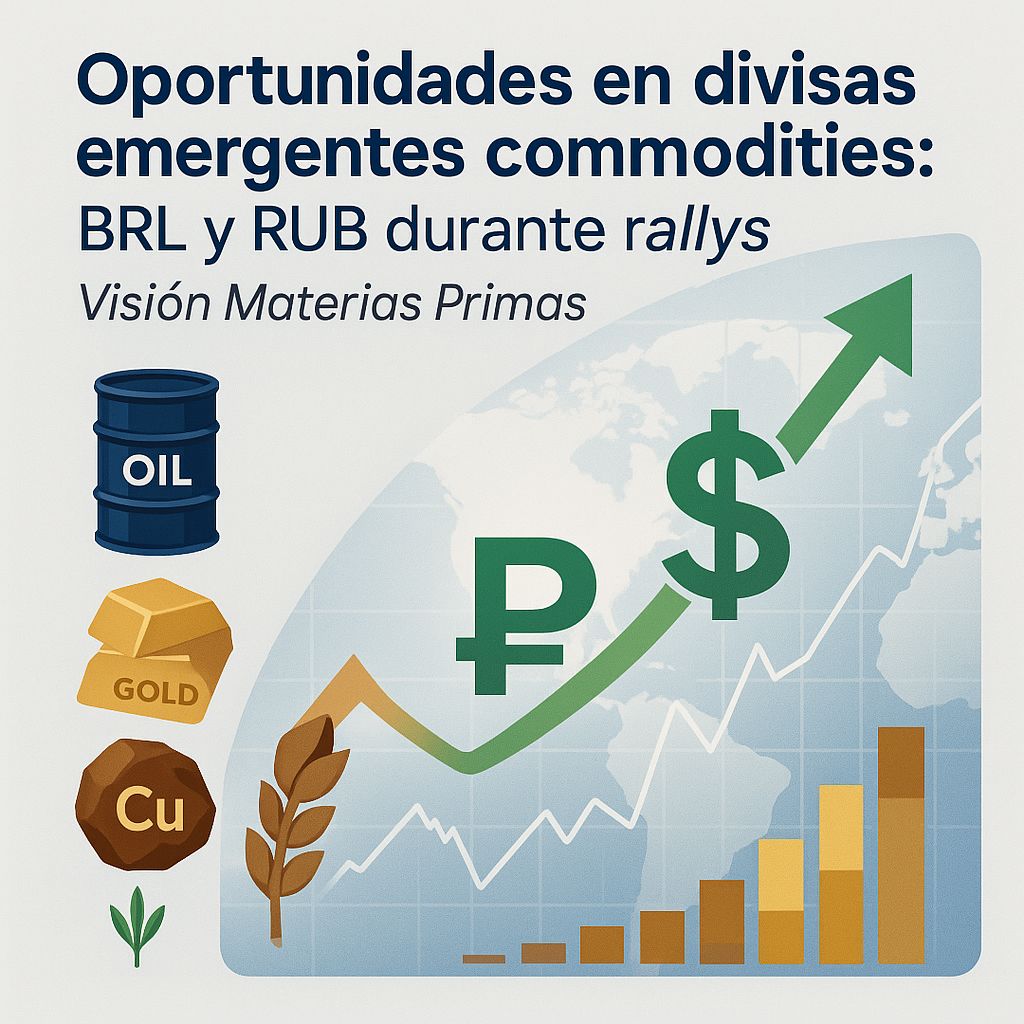 BRL y RUB: Cómo aprovechar los rallys de commodities en divisas emergentes